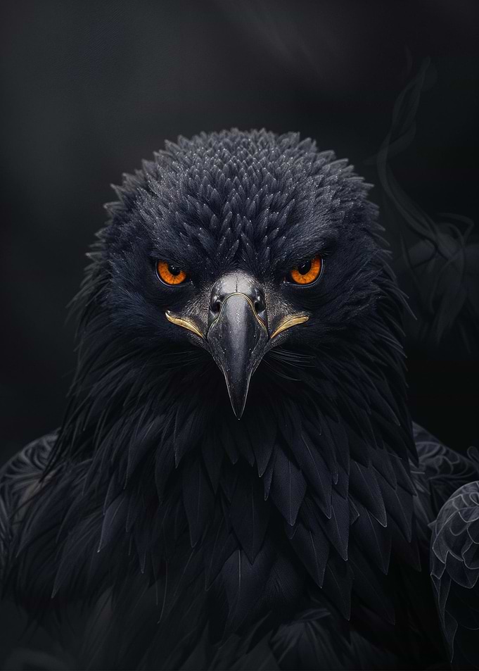 Bald Eagle in Black Smoke