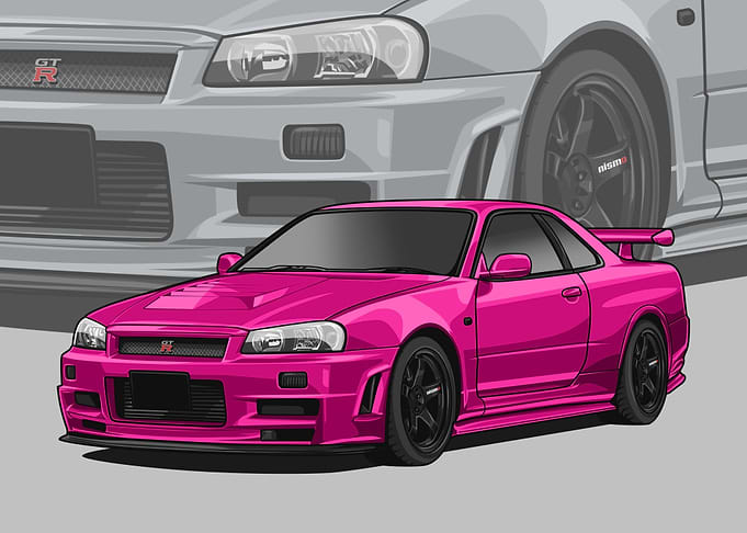 Nissan r34 Skyline pink