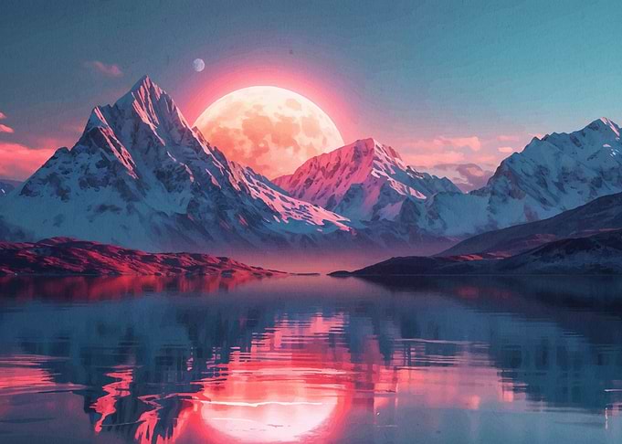 Mountain sunset landscape