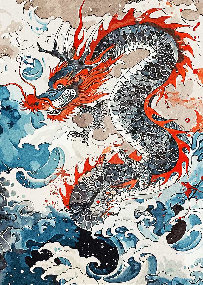 Vintage Paint Dragon