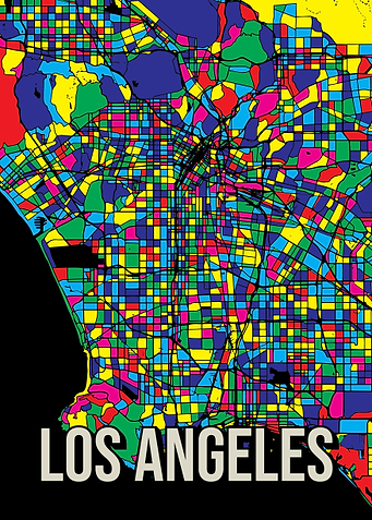 Los Angeles Colorful Map