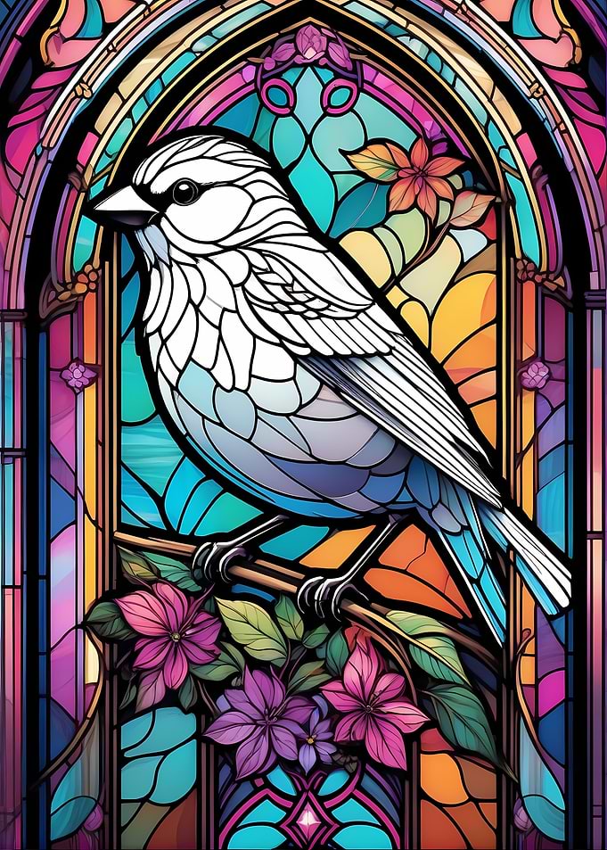 Bird Stained Glass