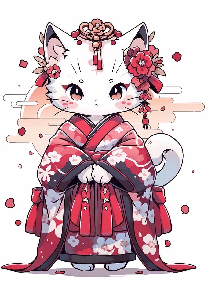 Cat Kimono Japan