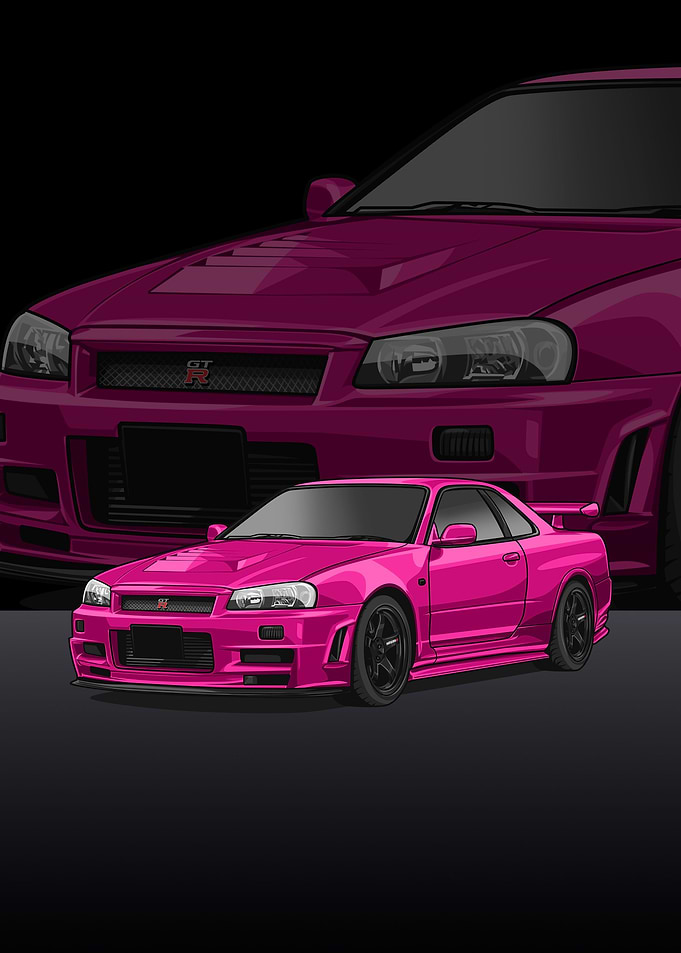 Nissan r34 Skyline pink