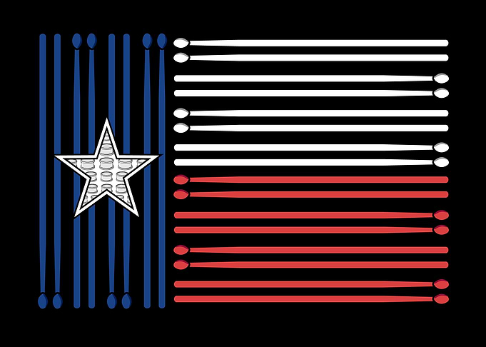 Drummer Men Texas Flag