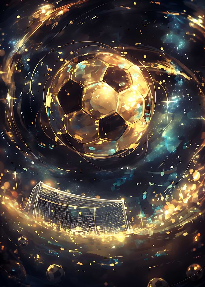 Golden Football Painting