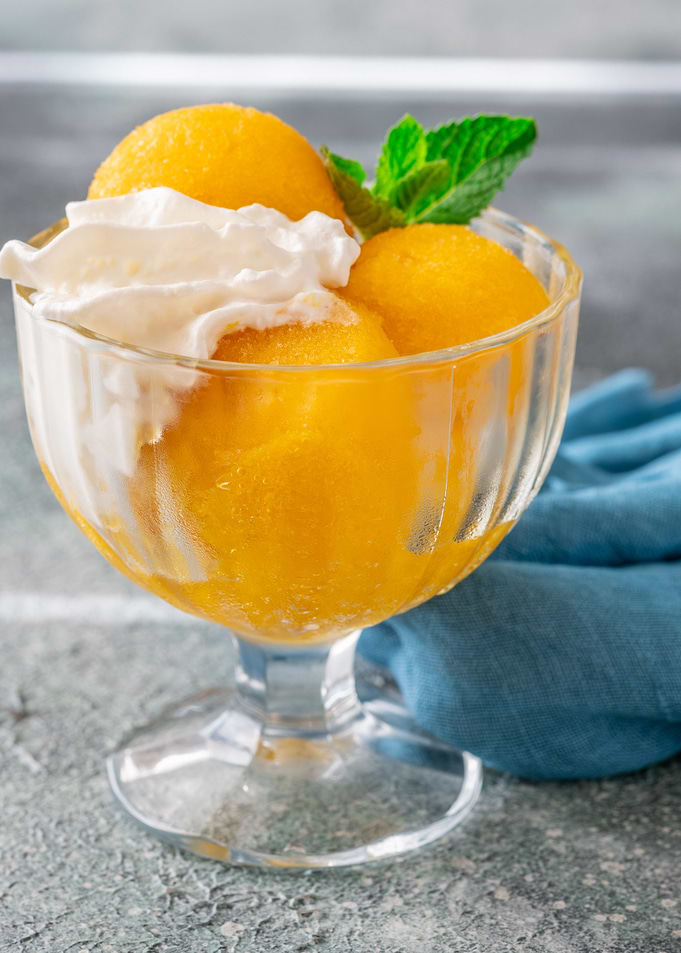 Mango sorbet bowl