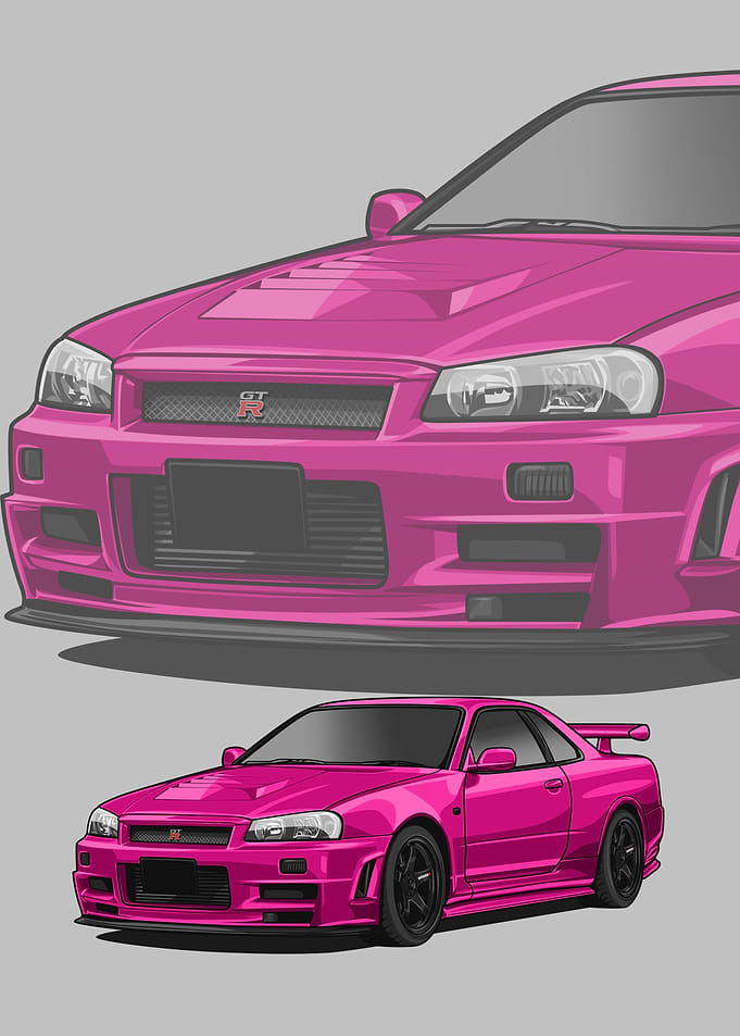 Nissan r34 Skyline pink