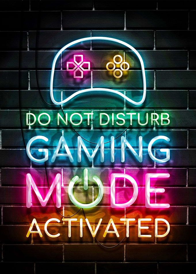 Neon Funny Gaming Quote