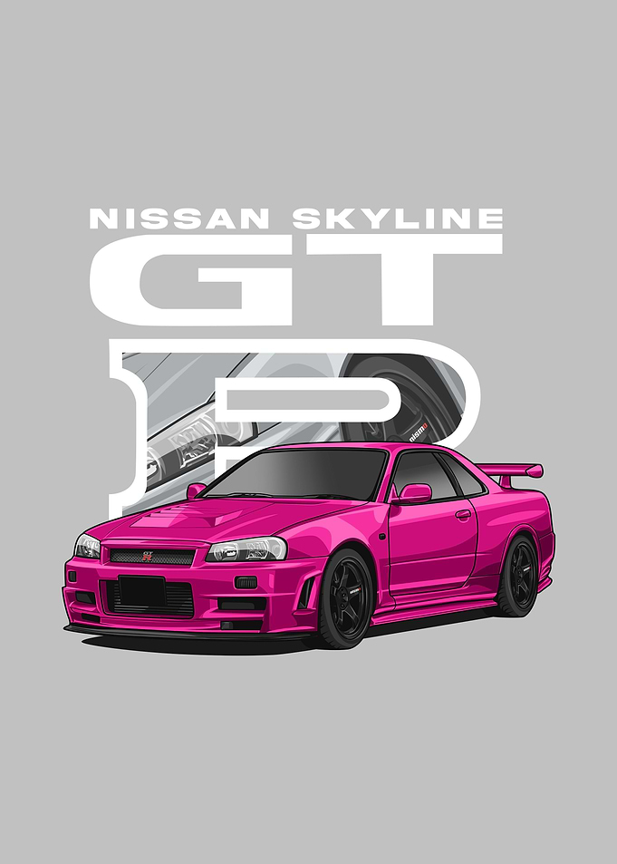 Nissan r34 Skyline pink