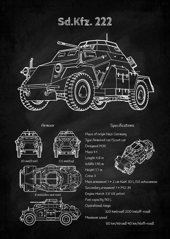 SdKfz 222 Armored car WW2