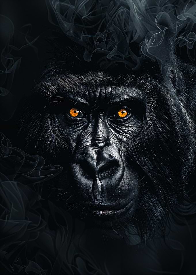 Gorilla in Black Smoke