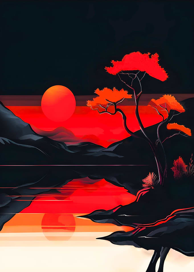 sunset at lake