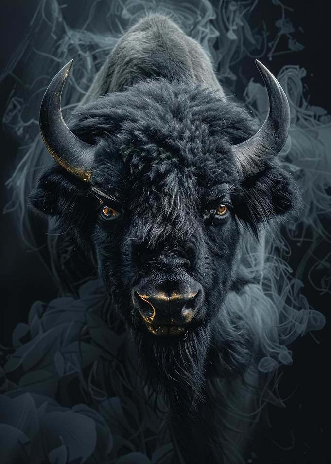 Bison in Black Smoke