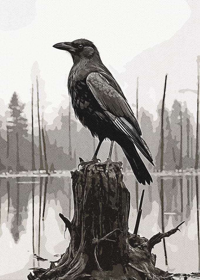 Crow drawing