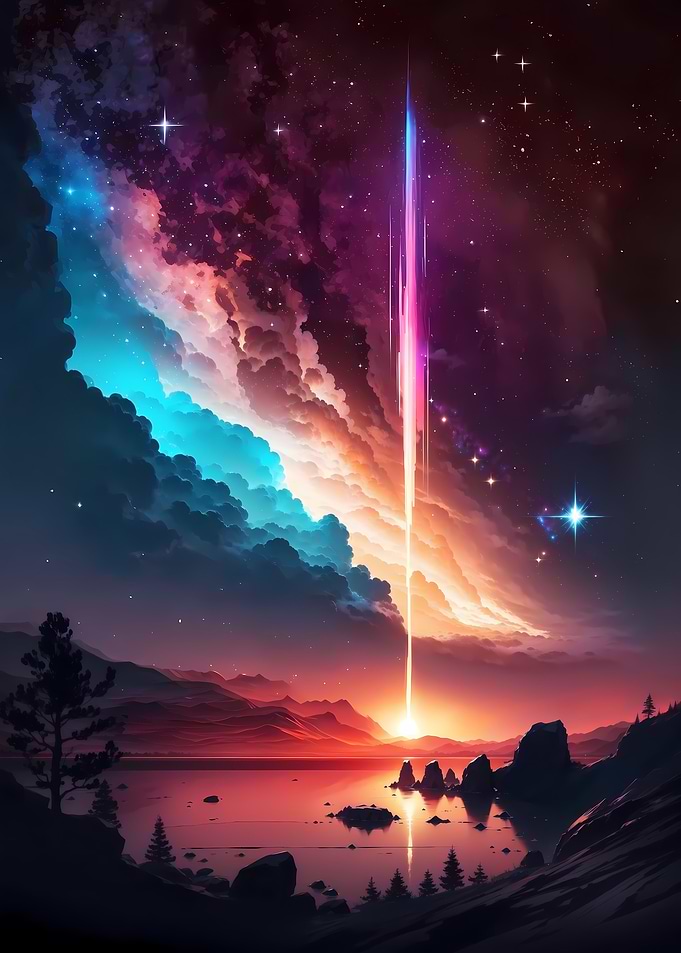 Galaxy Lake Reflections