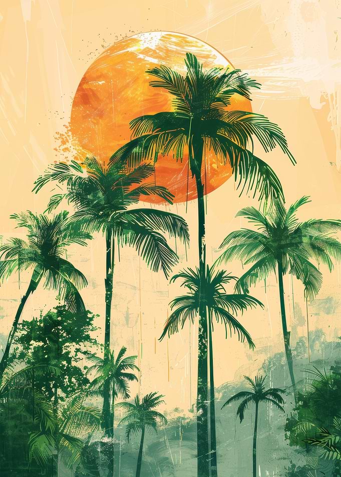 Tropical Sunset Palms