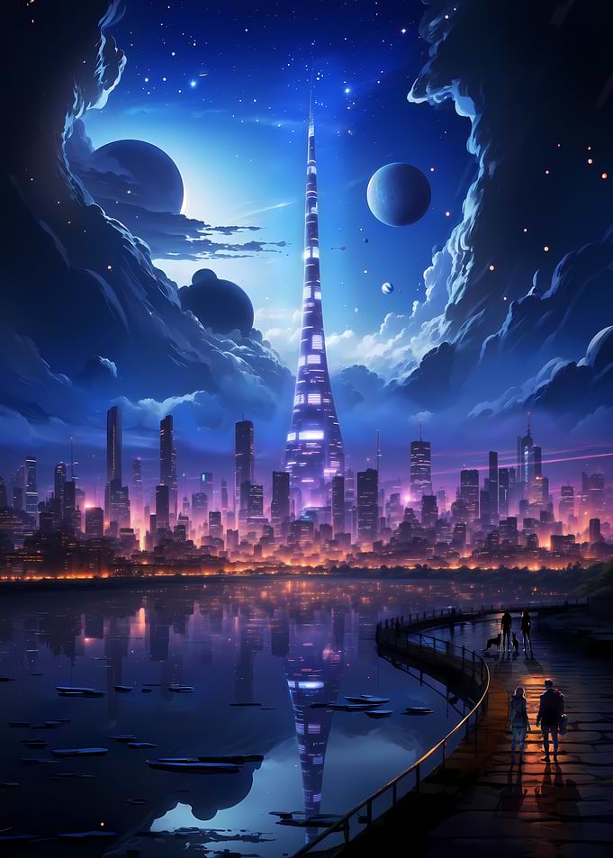 Future Moon Light City