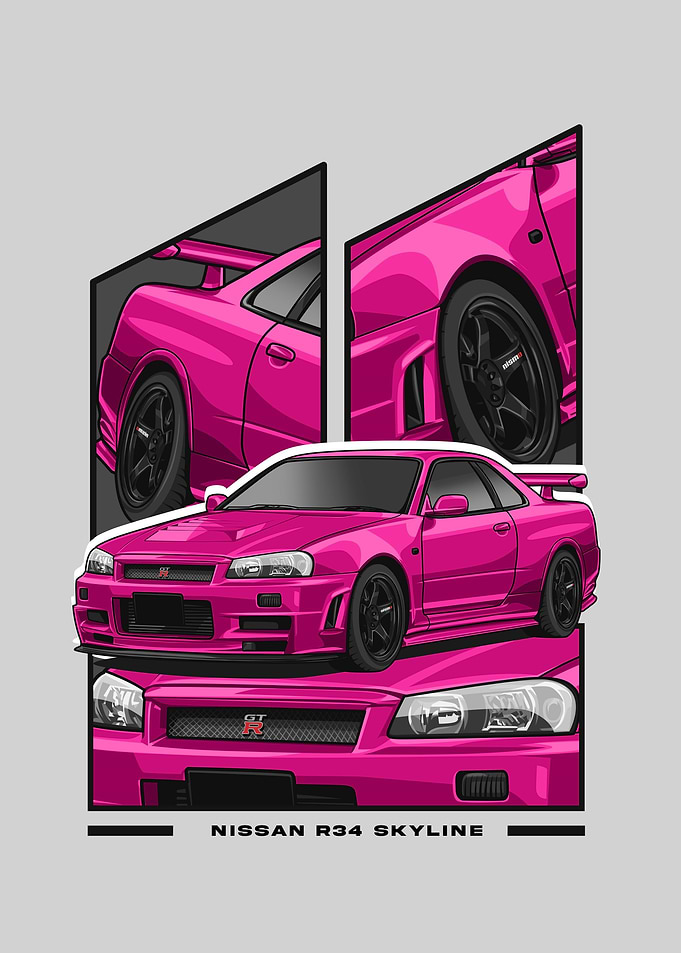 Nissan r34 Skyline pink
