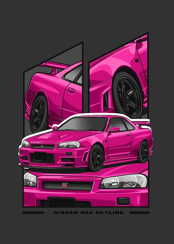Nissan r34 Skyline pink