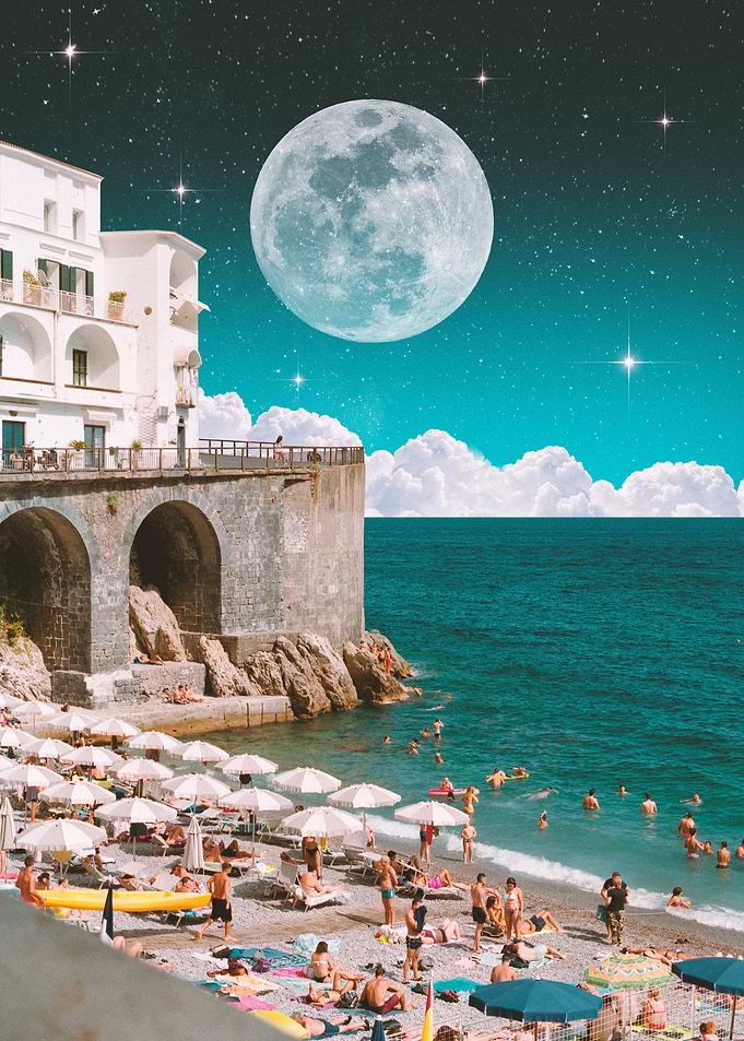 Beach and Moon