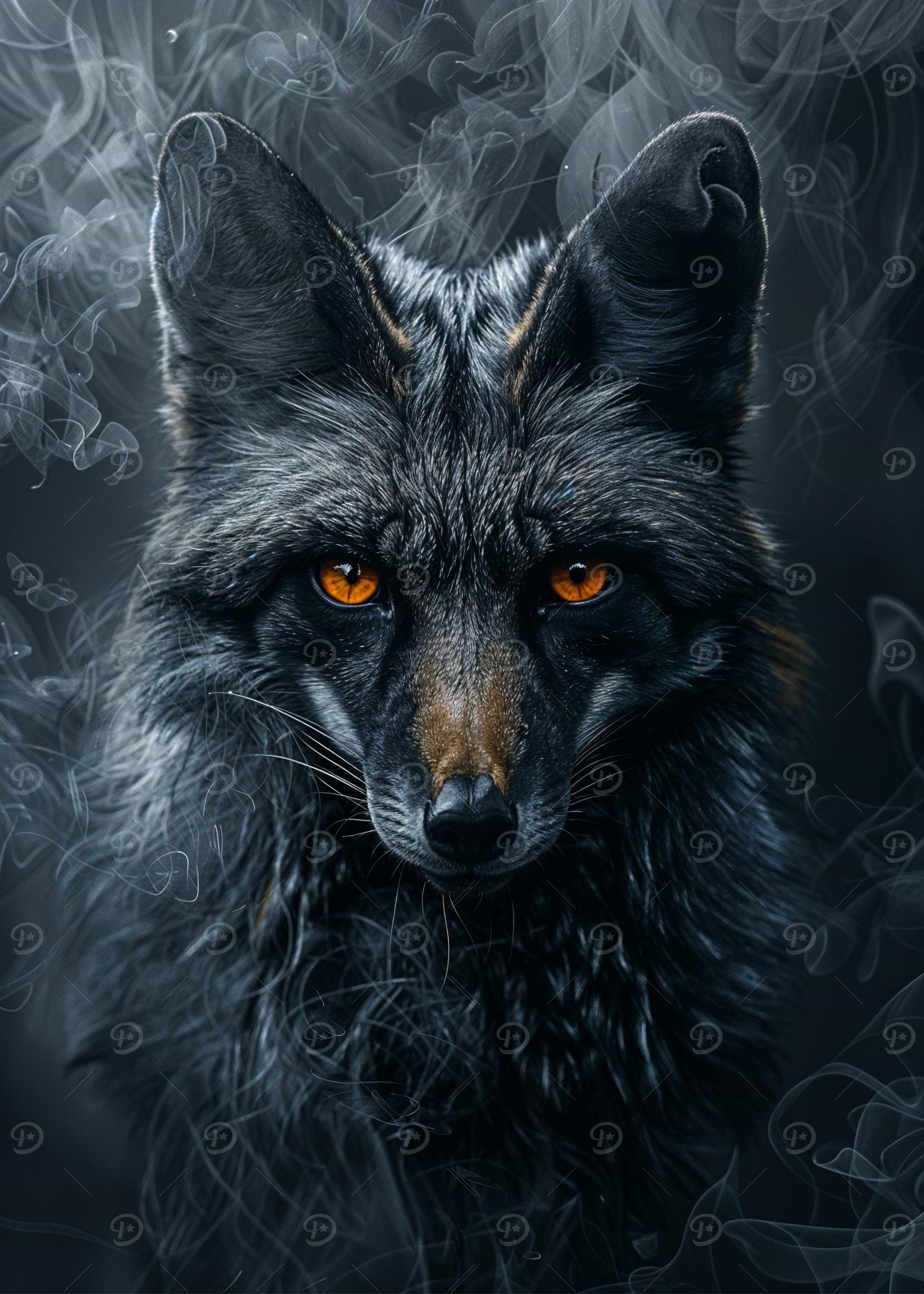 Animals In Black Smoke' — Wildlife Posters Printed on Metal by
