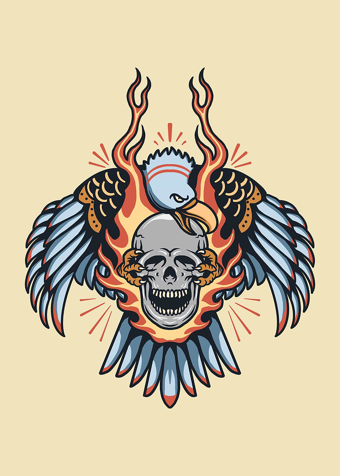 skull and eagle