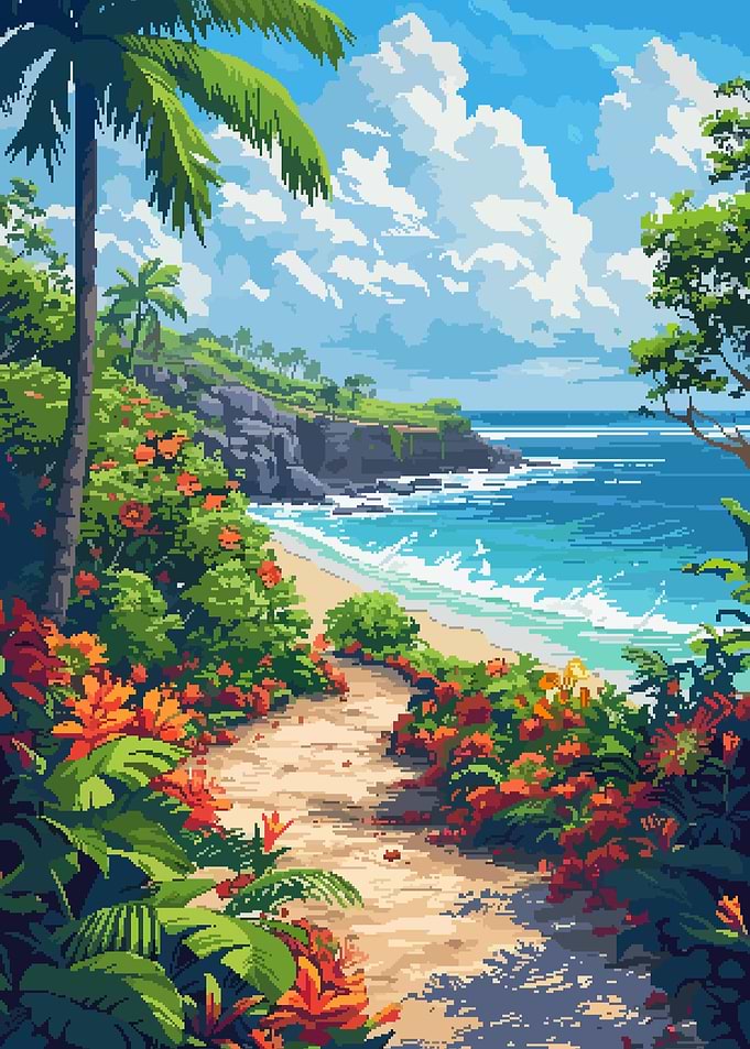 Hawaii Walk Pixel Art
