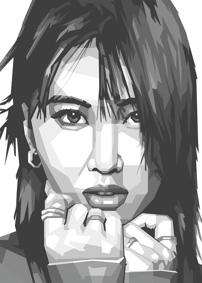 Cute Face Art Gray Color