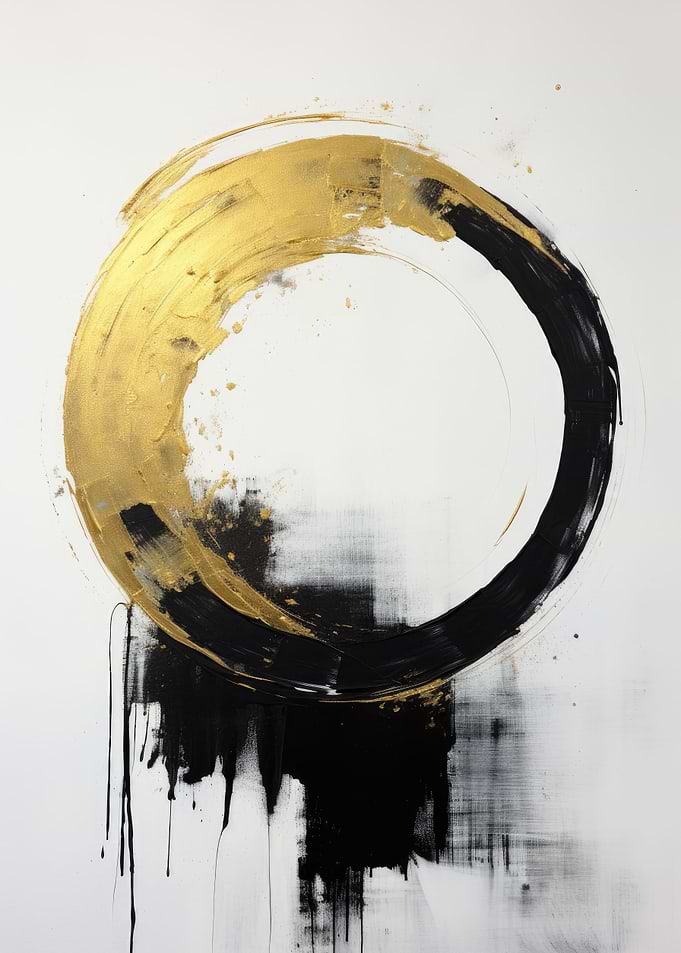 Ink Gold Circular Art