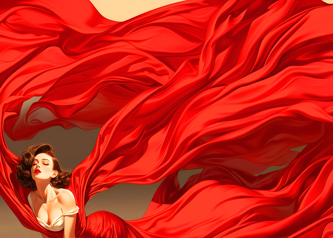 Sexy Lady Red Dress Model