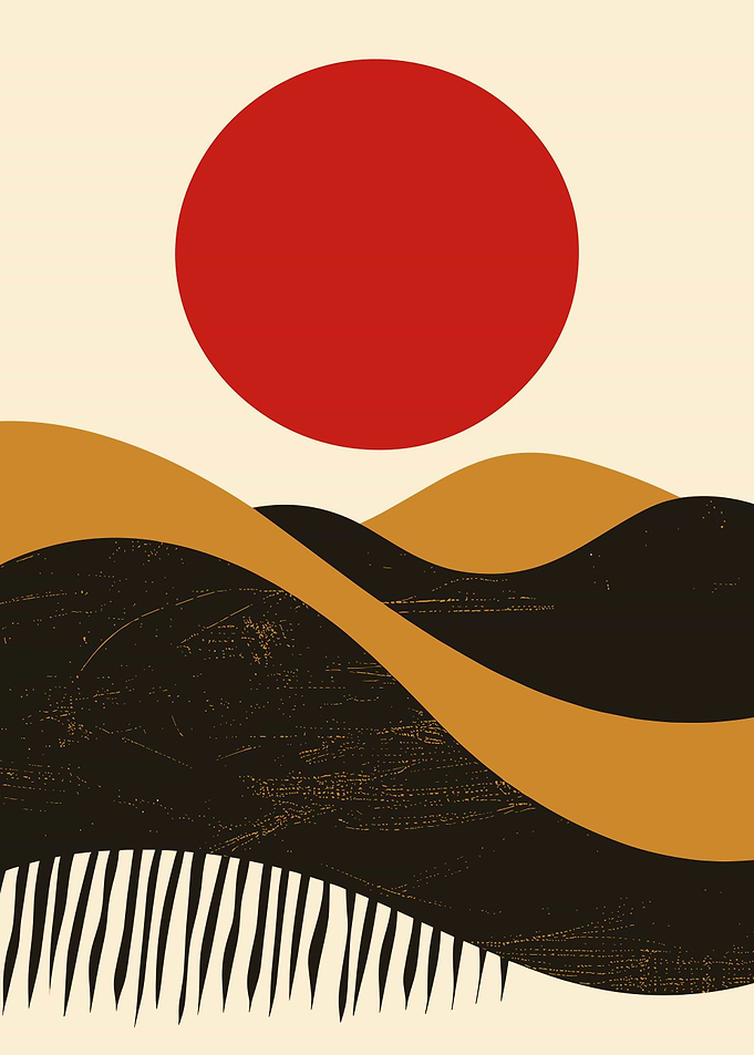 Minimalist Desert With Sun