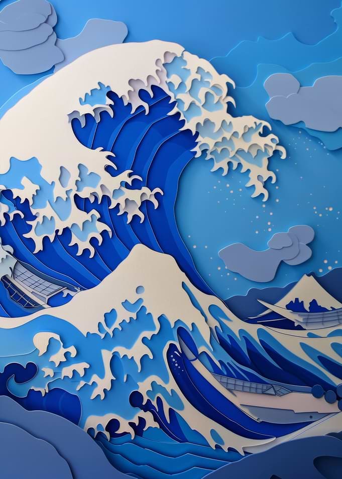 Great Wave Paper Craft