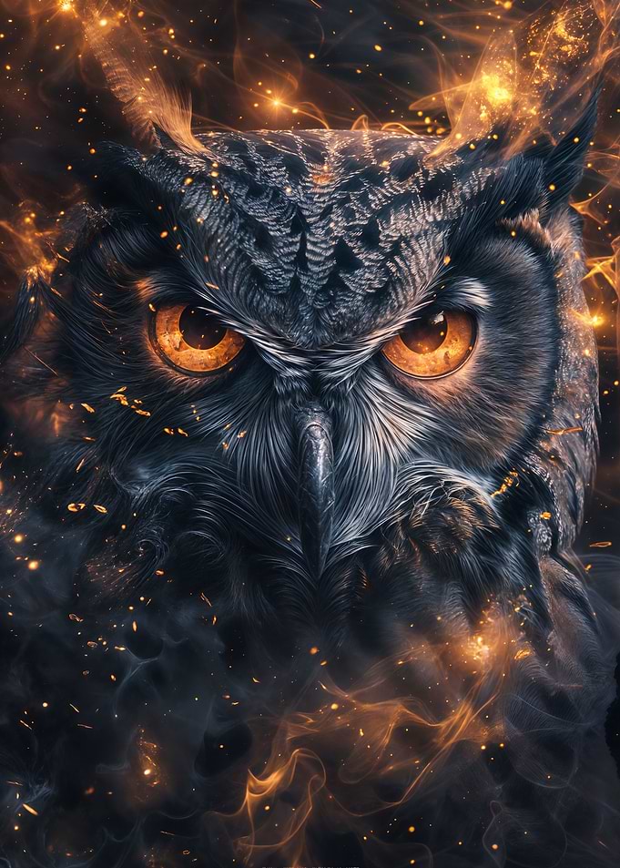 Fiery Gaze of the Owl