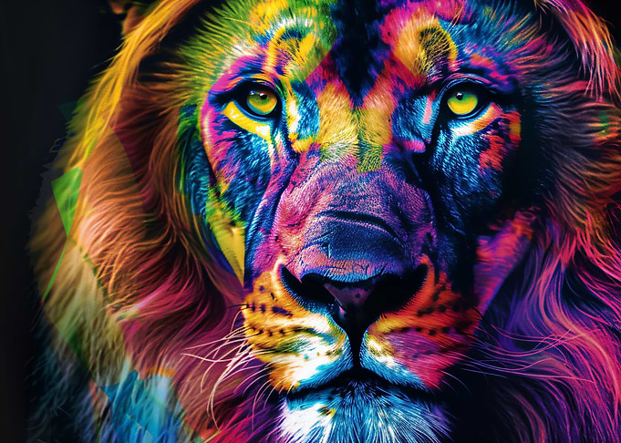 Colorful lion