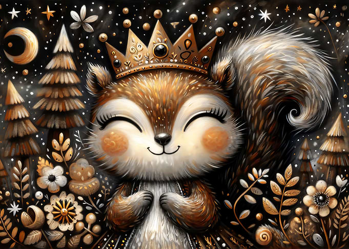 Cute Whimsical Squirrel