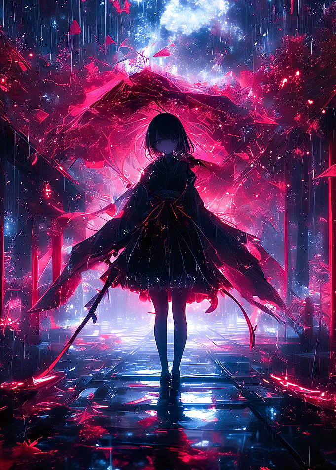 Futuristic Cherry Girl