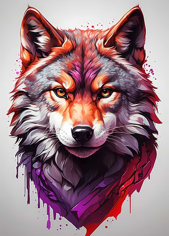Vivid Wolf Portrait