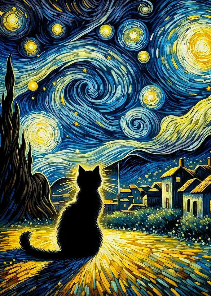 starry night cat