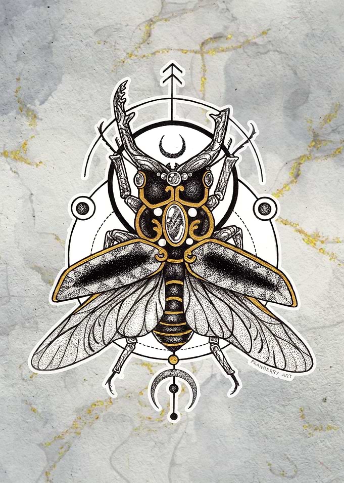 Stagbeetle in Gold