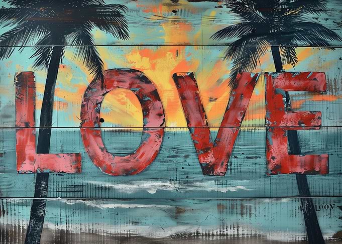 Tropical Love Sunset Beach