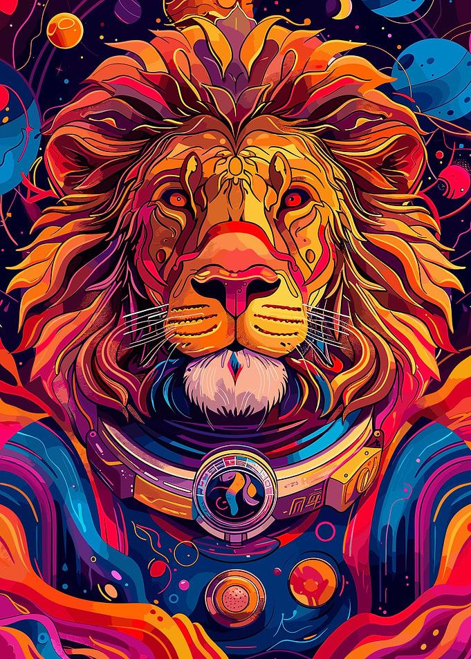 Astronaut Space Lion