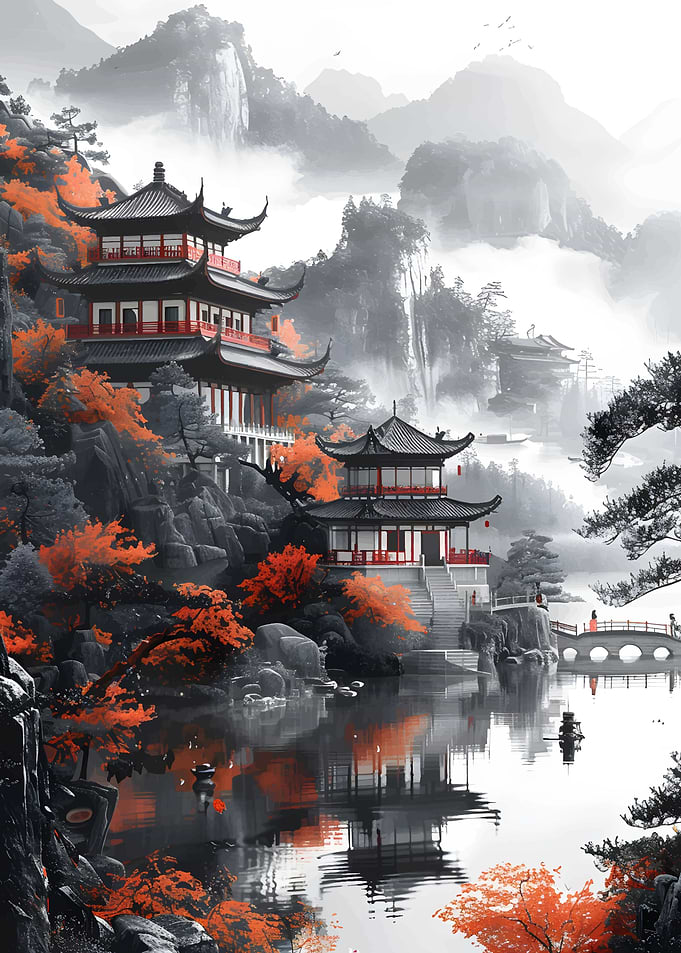 Japan Misty Mountains
