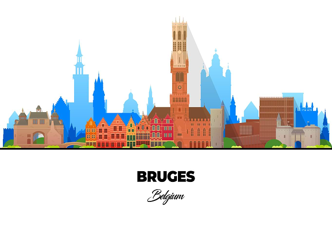 Bruges Belgium Skyline