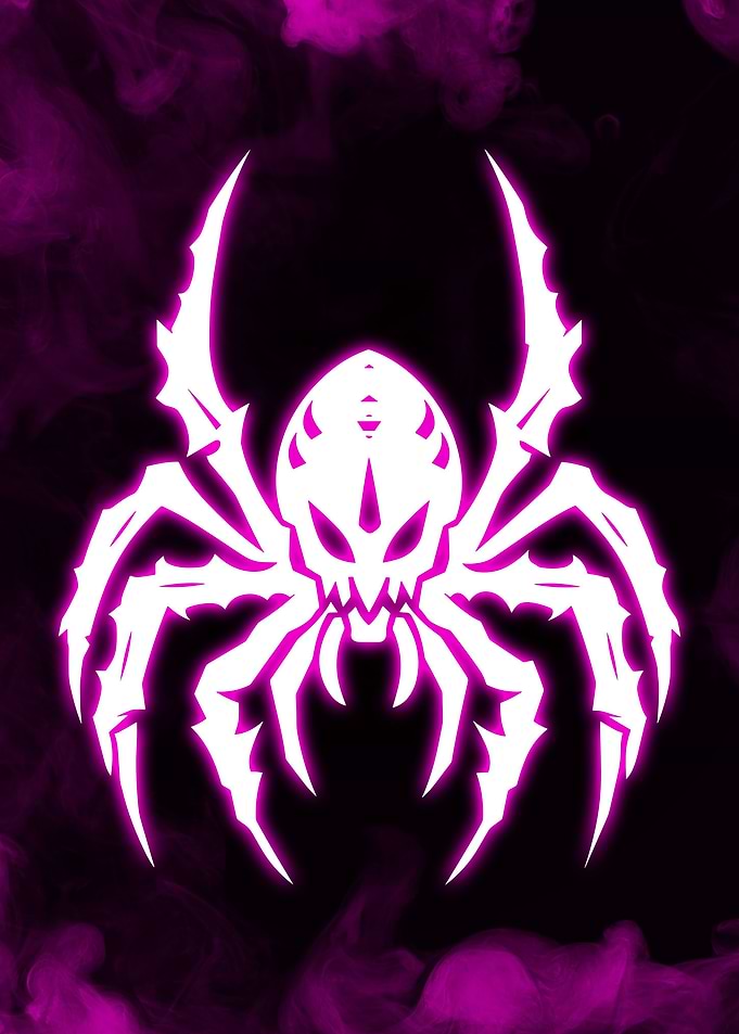 Purple Neon Glow Spider