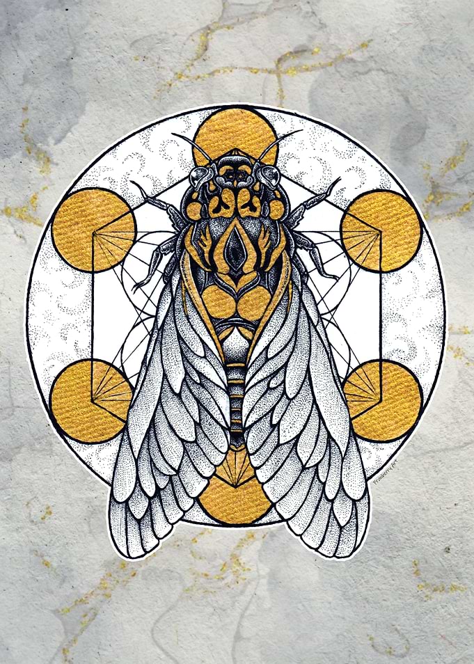 Cicada in Gold