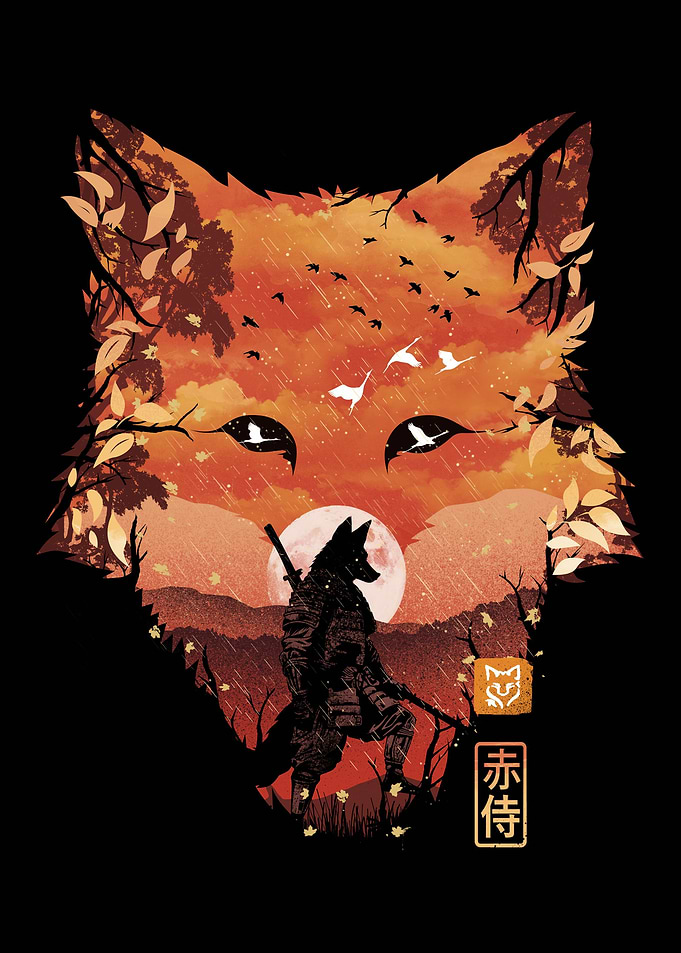 Kitsune Red Warrior