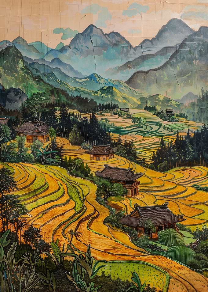 Retro Rice Terraces