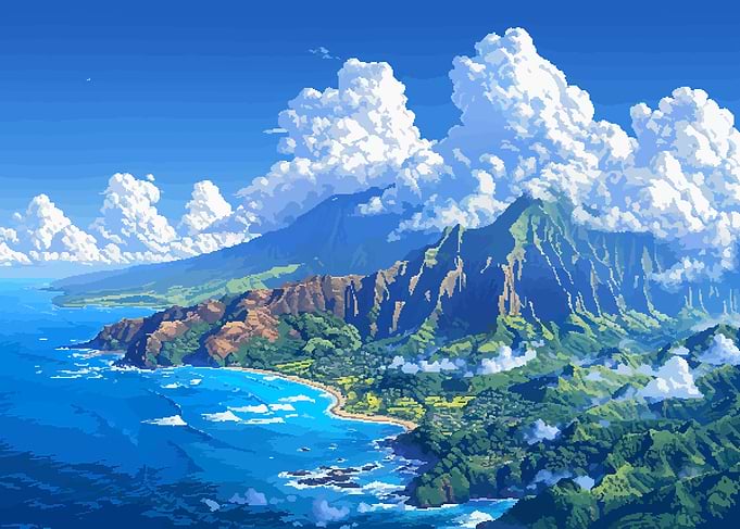 Kauai Hawaii Pixel Art