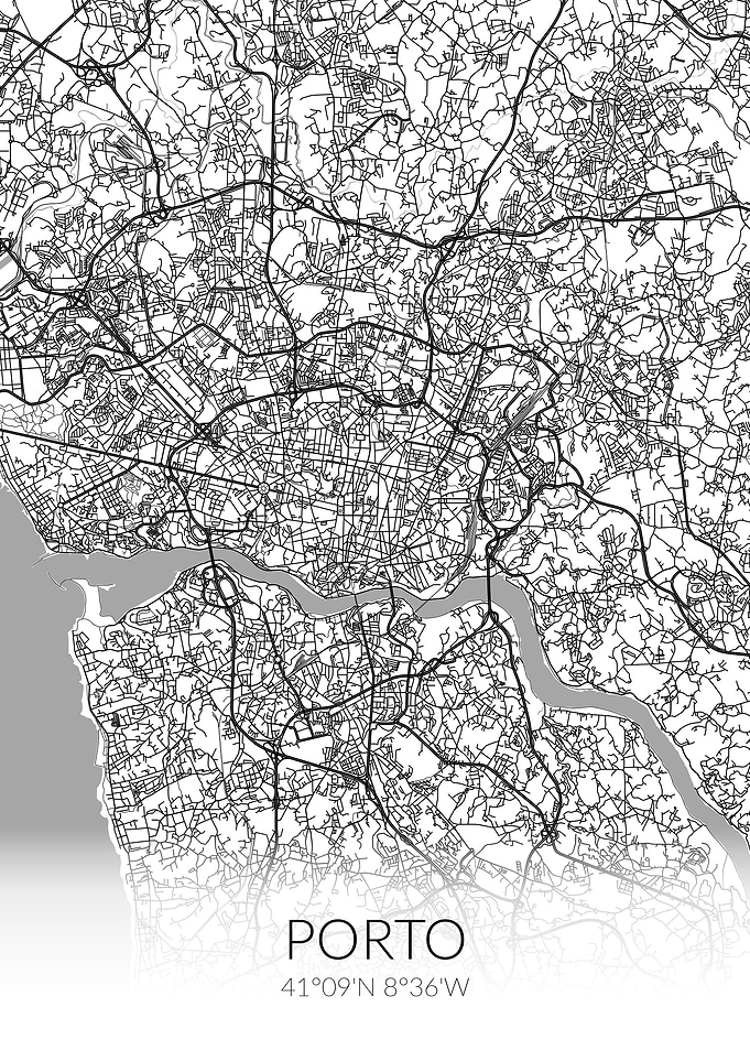 Porto City Map White